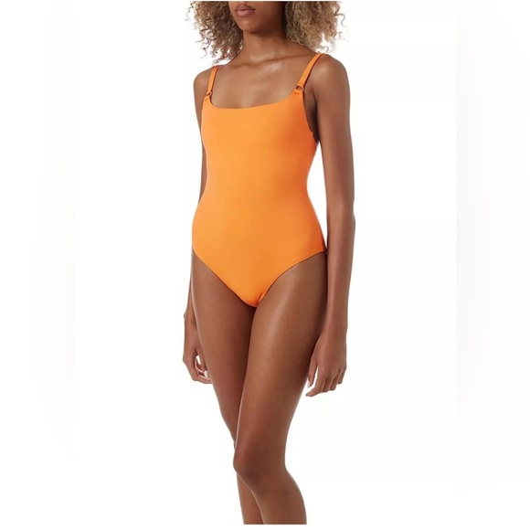 Melissa Odabash Women OrangeTosca Open-Back Solid One-Piece Swimsuit Size 4 B464 - Picture 2 of 6